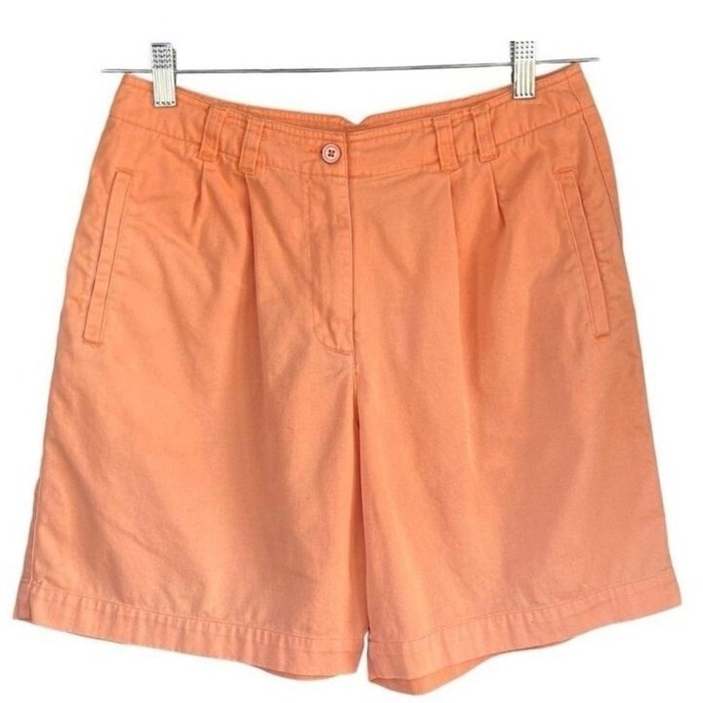 A1 Cuffy's Shorts Orange Cotton Twill Pleated High Waist‎ Coastal Preppy 8